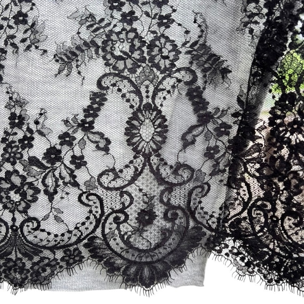 Mason 100% Cashmere Top Women Sheer Black Lace Size Small Office Siren Coquette - Picture 8 of 15